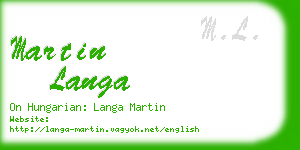 martin langa business card